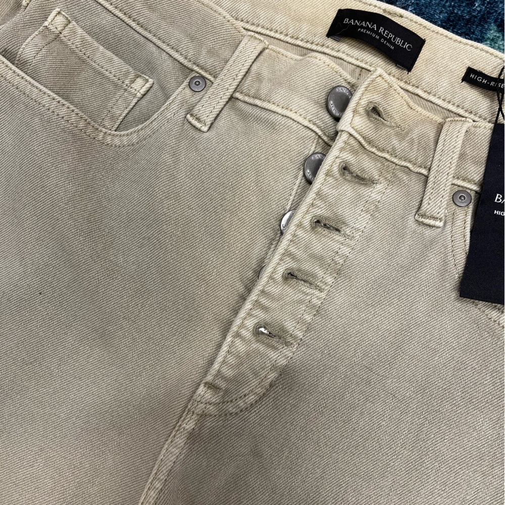 Banana Republic High rise slim tan soft denim pants premium size 29 NWT - Picture 5 of 14